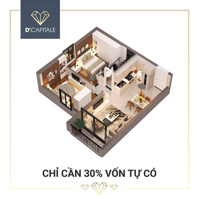 Khách hàng chỉ cần đóng 30% giá trị căn hộ đã có thể sở hữu căn hộ SOHO