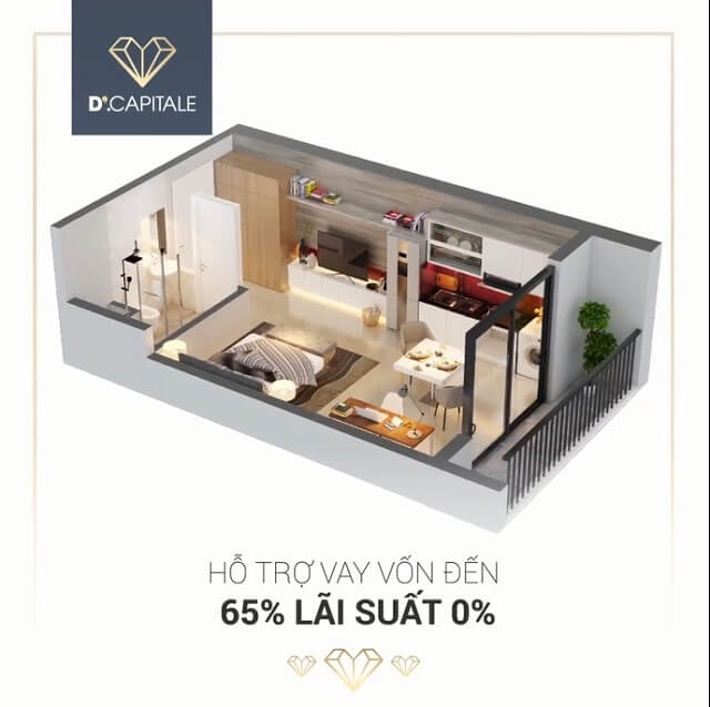 Thời điểm hiện tại khách hàng chỉ cần thanh toán trước 30% giá trị căn hộ đã có thể sở hữu căn hộ SOHO D’.Capitale